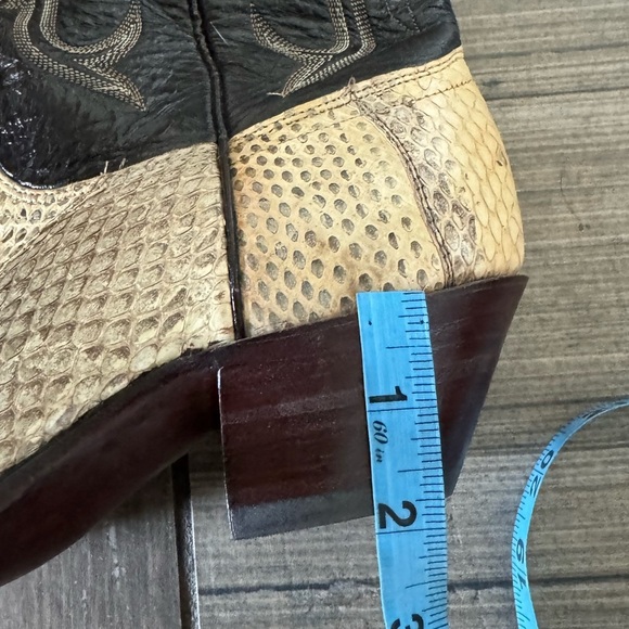 J. Chisholm Snakeskin Cowboy Boots, snake skin and Brown Leather Shaft size 7 - Picture 13 of 13